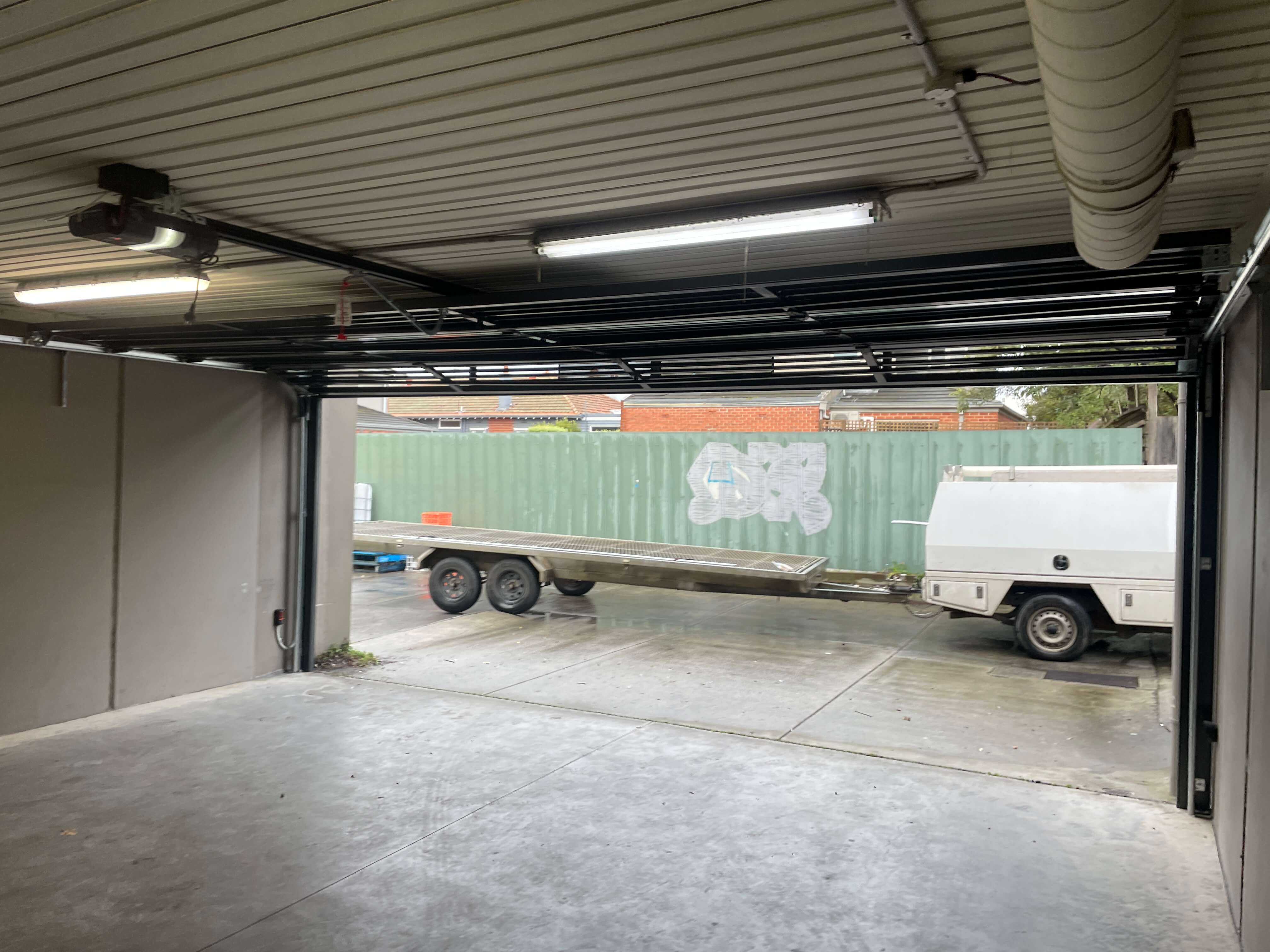 Monument Horizontal Bar Grille with Solid Panels Detail.