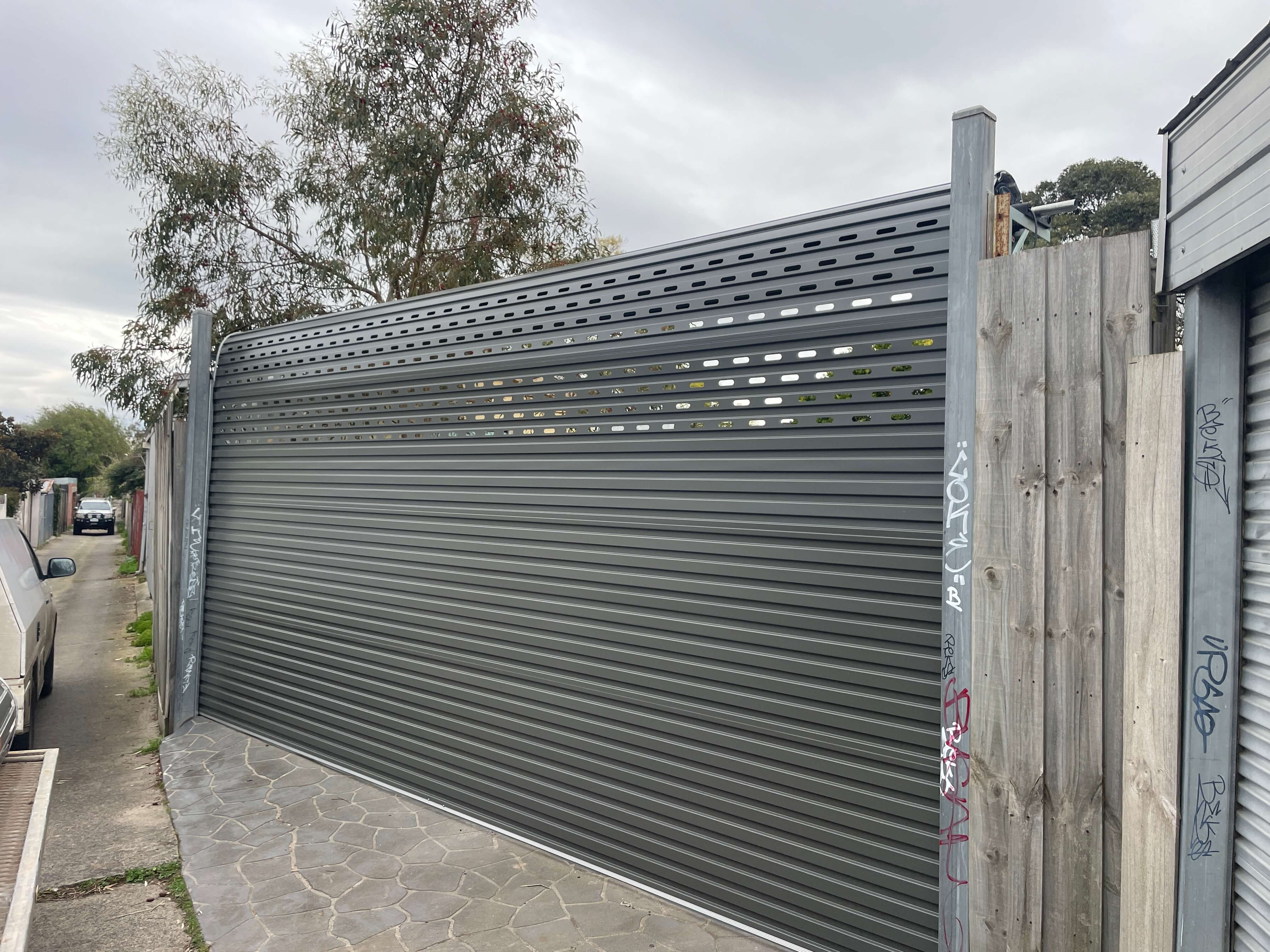 Slotted Monument Roller Door.