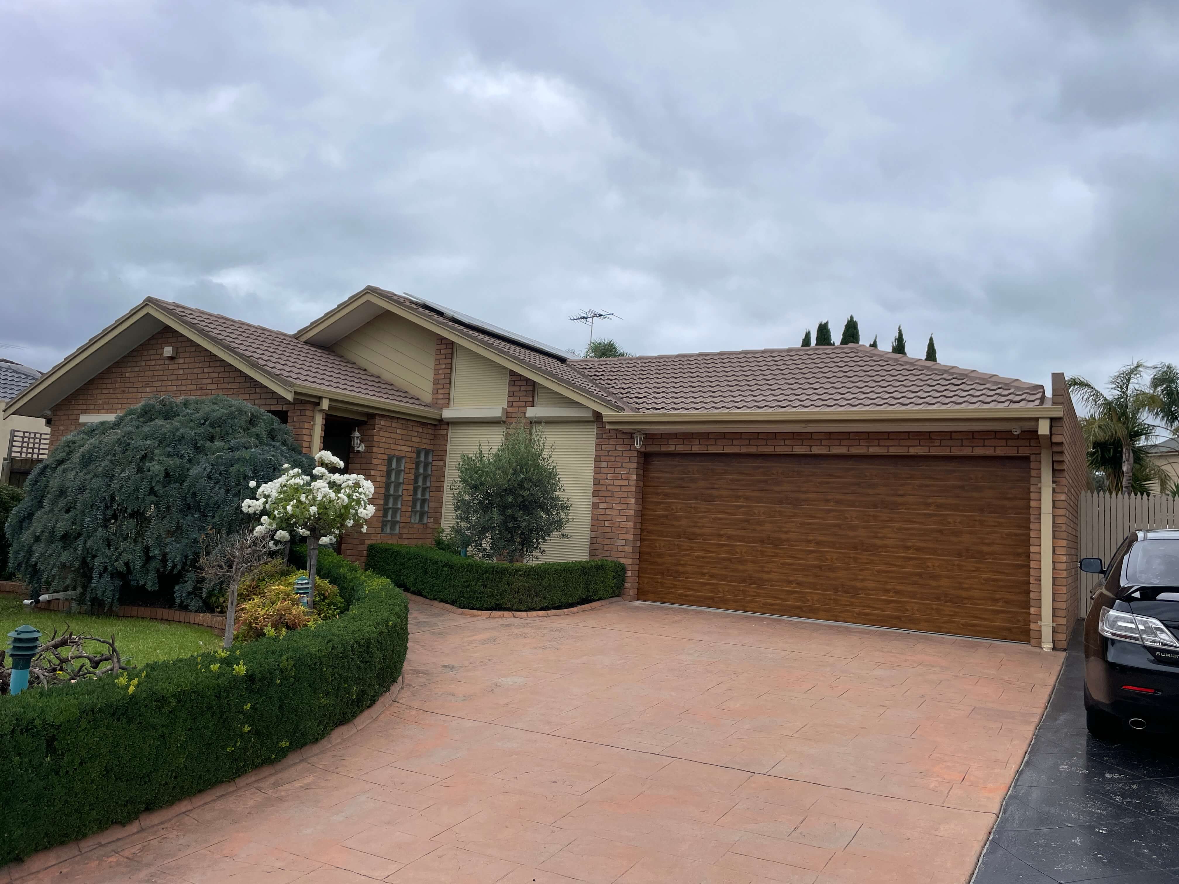 Golden Oak Sectional Door.