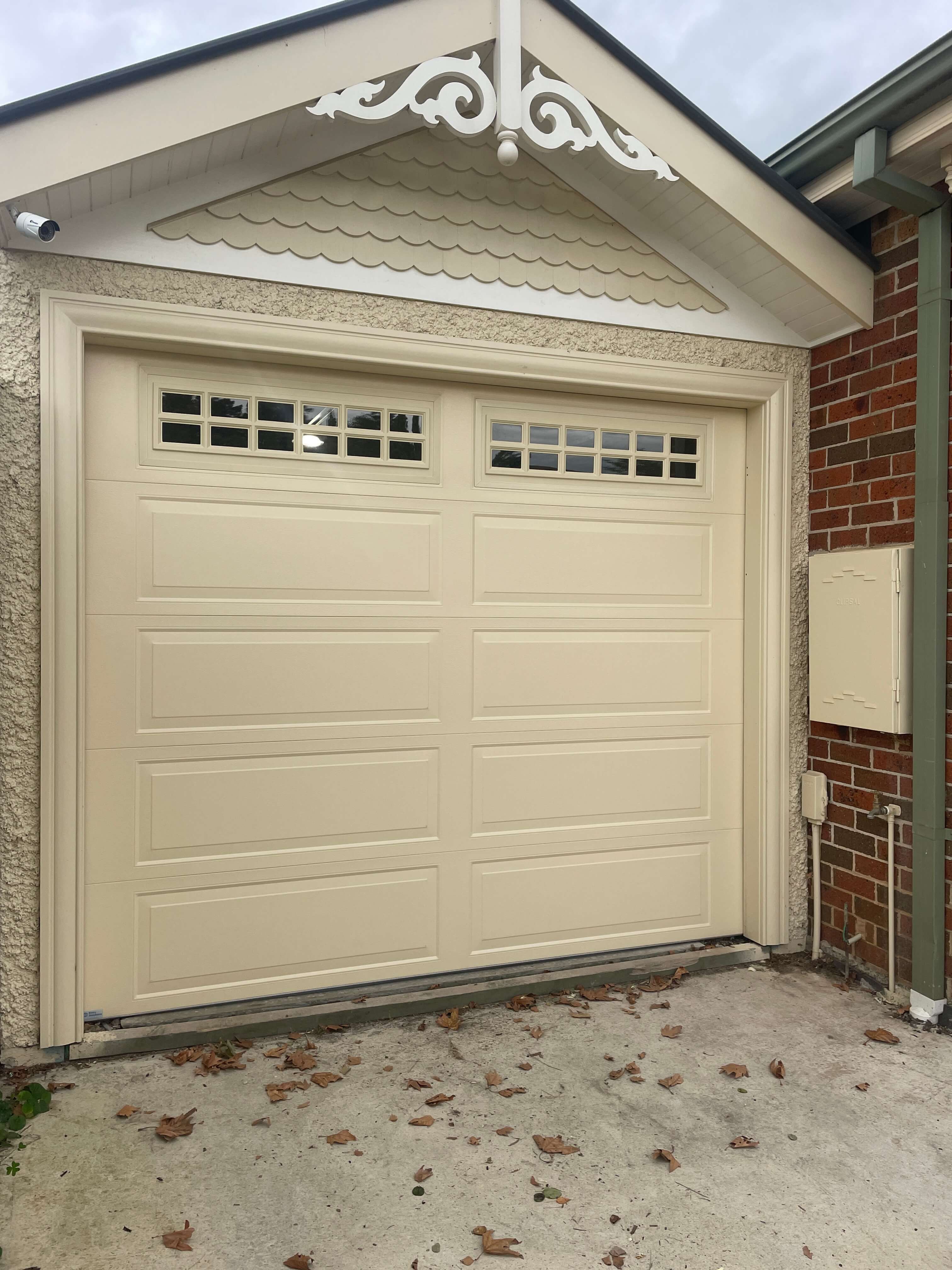 Classic Cream Sectional Door with Windows.