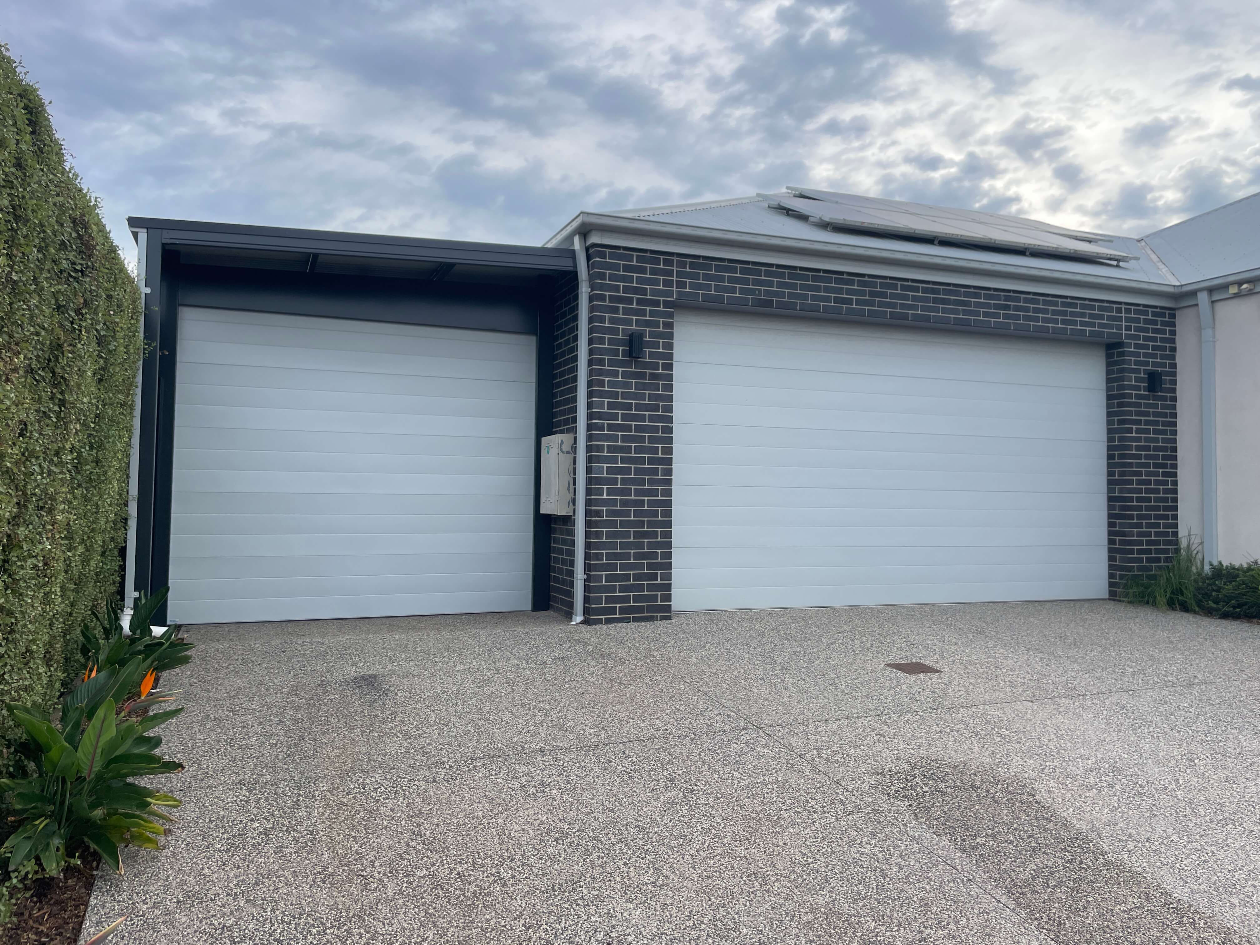 Tuscan Shale Gray Sectional Door with Fascia.