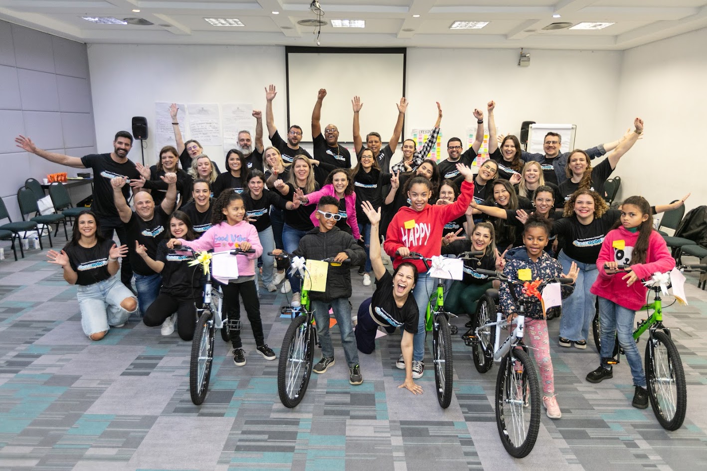 A team collaborating during a corporate team building event