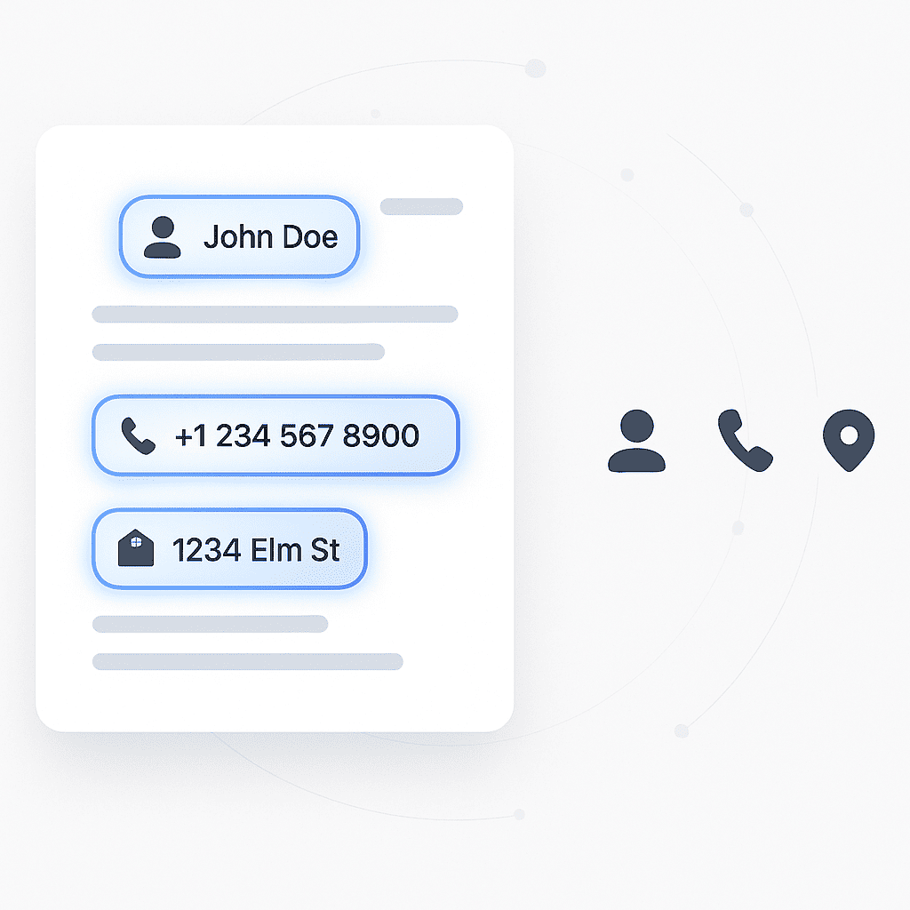 Close-up on a document with key information being highlighted.