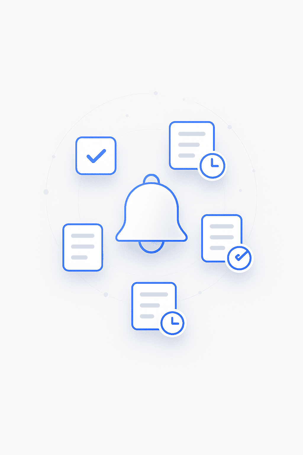 Illustration of smart reminders and calendar alerts.