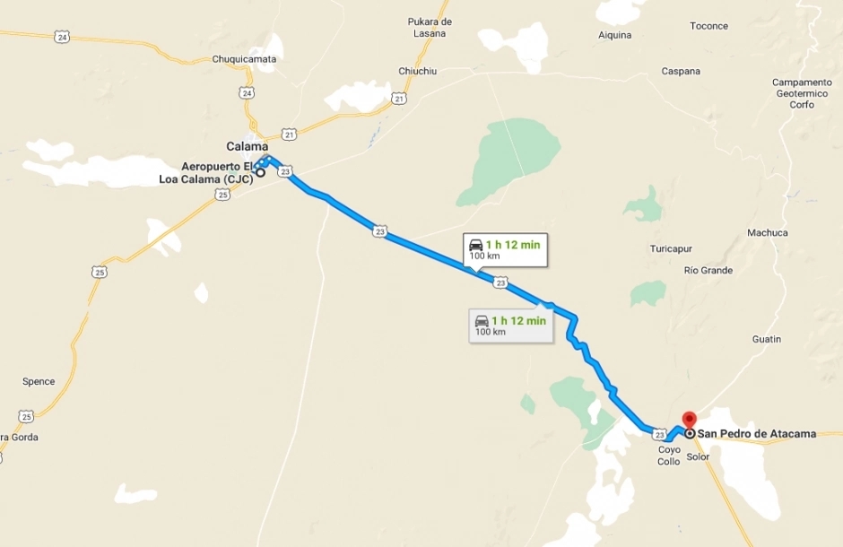 Traslado de partida: San Pedro de Atacama para o Aeroporto de Calama