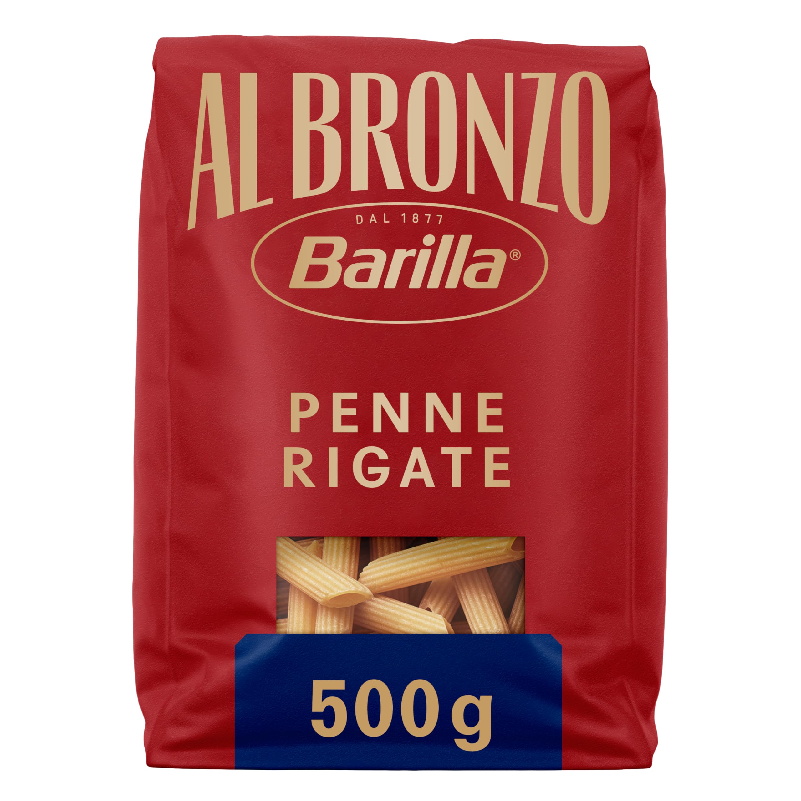 Barilla Pasta Al Bronzo Penne Rigate 100% Grano Italiano, 500 g