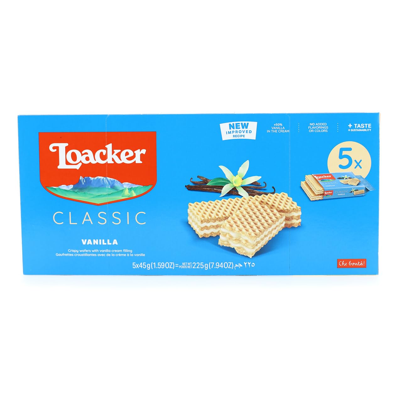 Loacker Classic Vanille - Wafer Classico con Crema alla Vaniglia