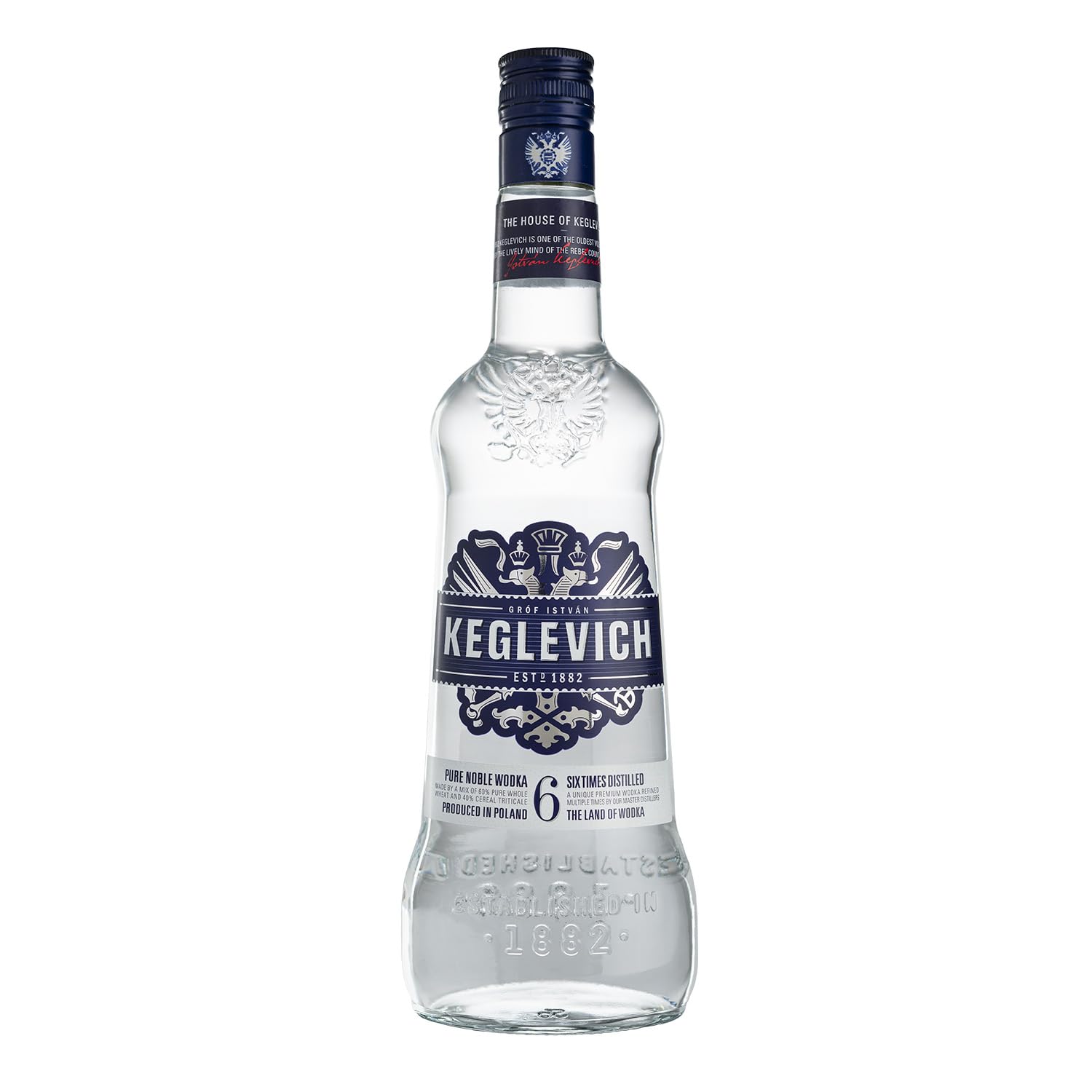 Keglevich Vodka Dry di Puro Grano Distillato 6 Volte - Bottiglia da 700 ml