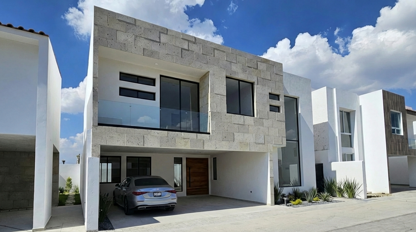 Fachada de la casa 1F en Villas El Durazno