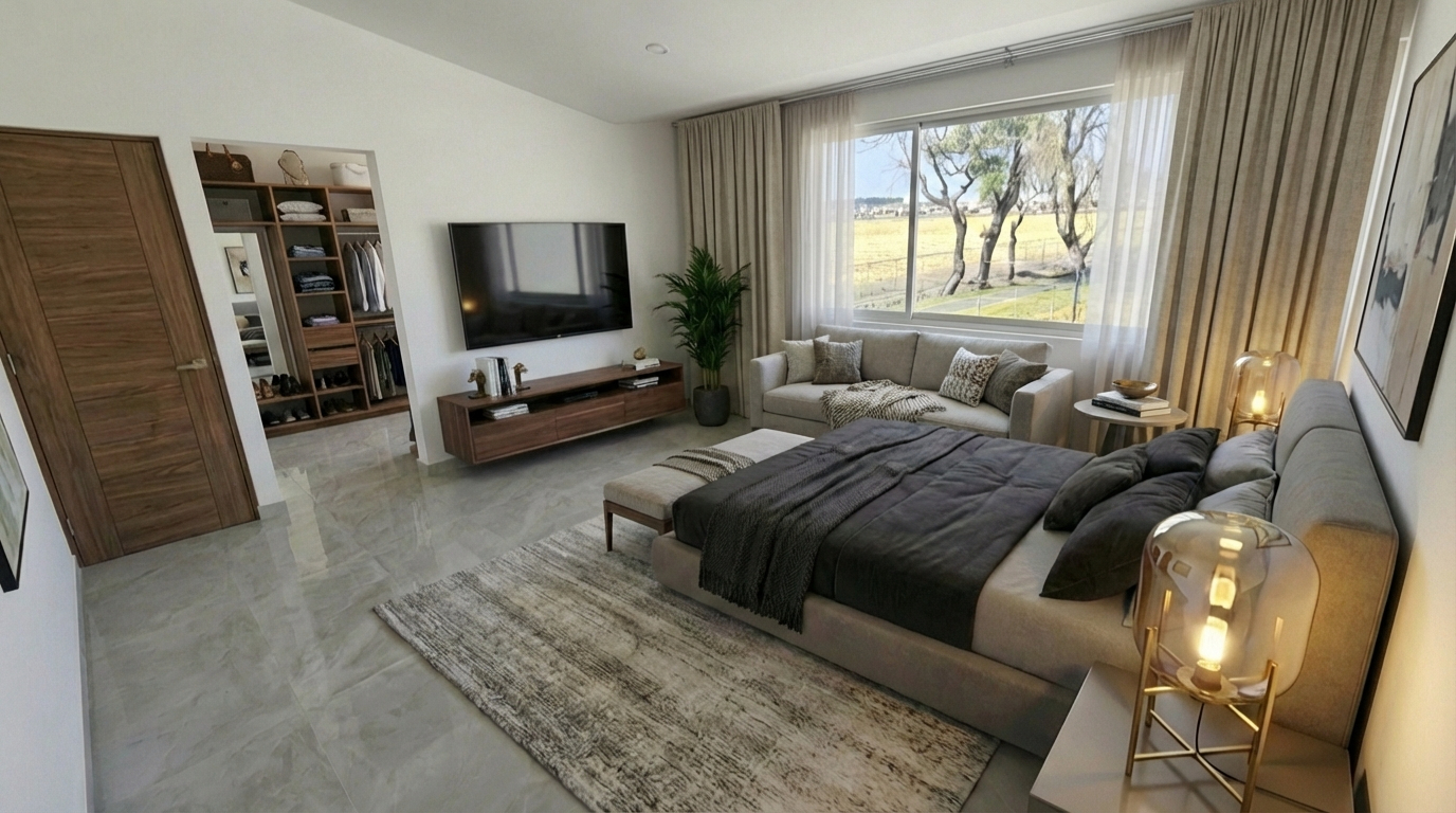 Recámara principal de la casa 11 en Fossalta Residencial