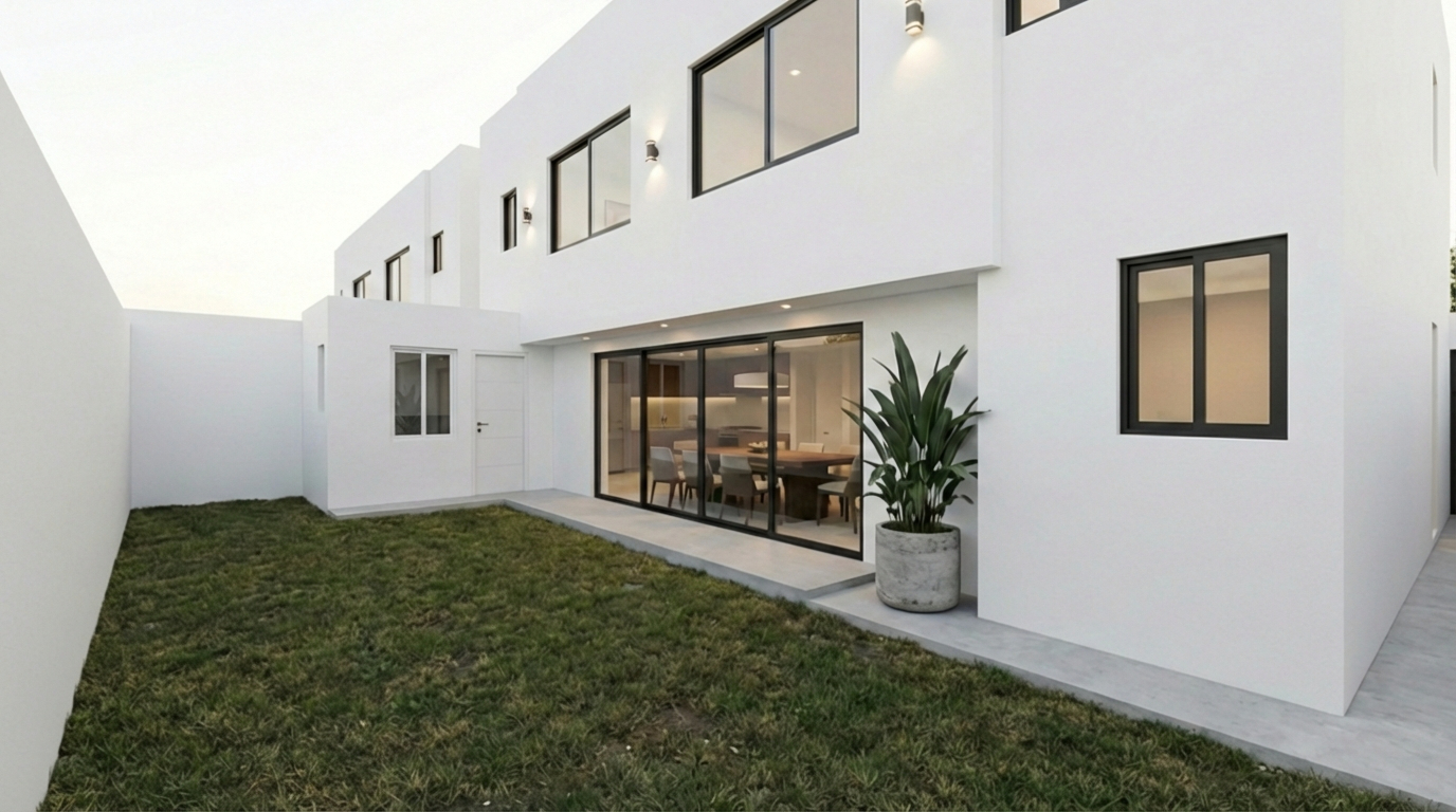 Jardín trasero de la casa 9 en Fossalta Residencial