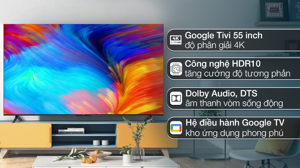Google Tivi TCL AI 4K 55 inch 