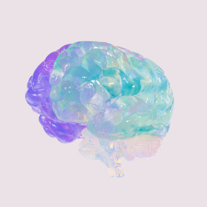 A brain with circuits, symbolizing regret and learning.