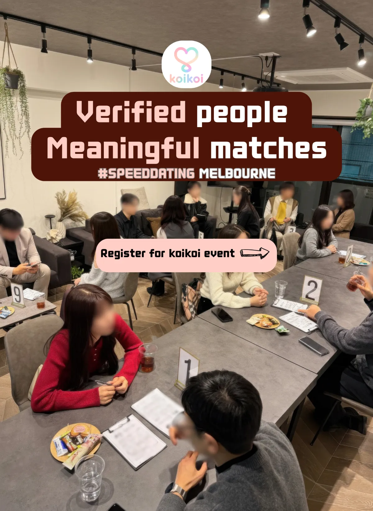 [멜버른] [7월25일세션 오픈] 아시안 로테이션 소개팅 '코이코이(koikoi)' 이벤트 참가자 모집 (2030 싱글 누구나 참여 가능)