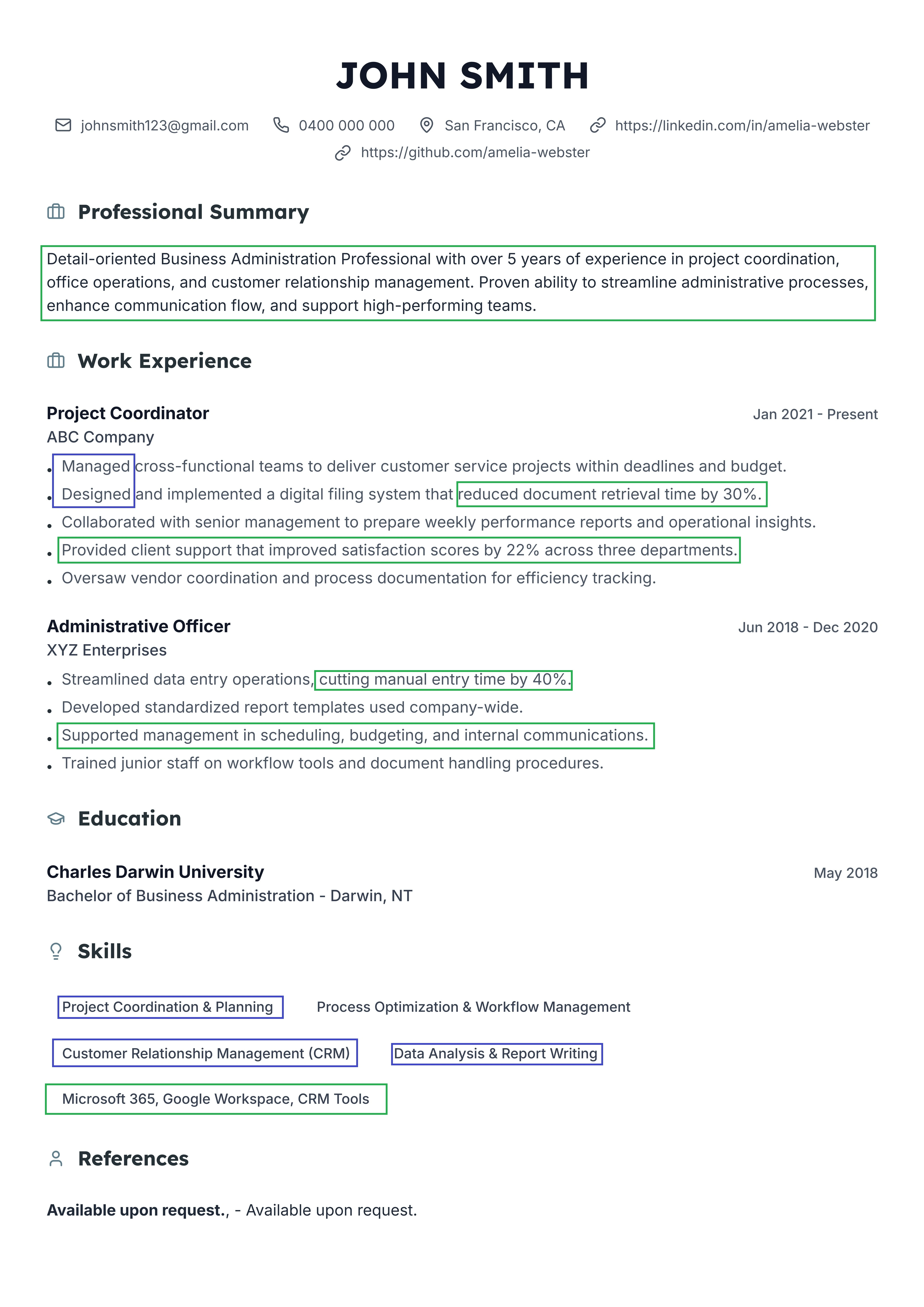 A clean, modern, and well-organized resume.