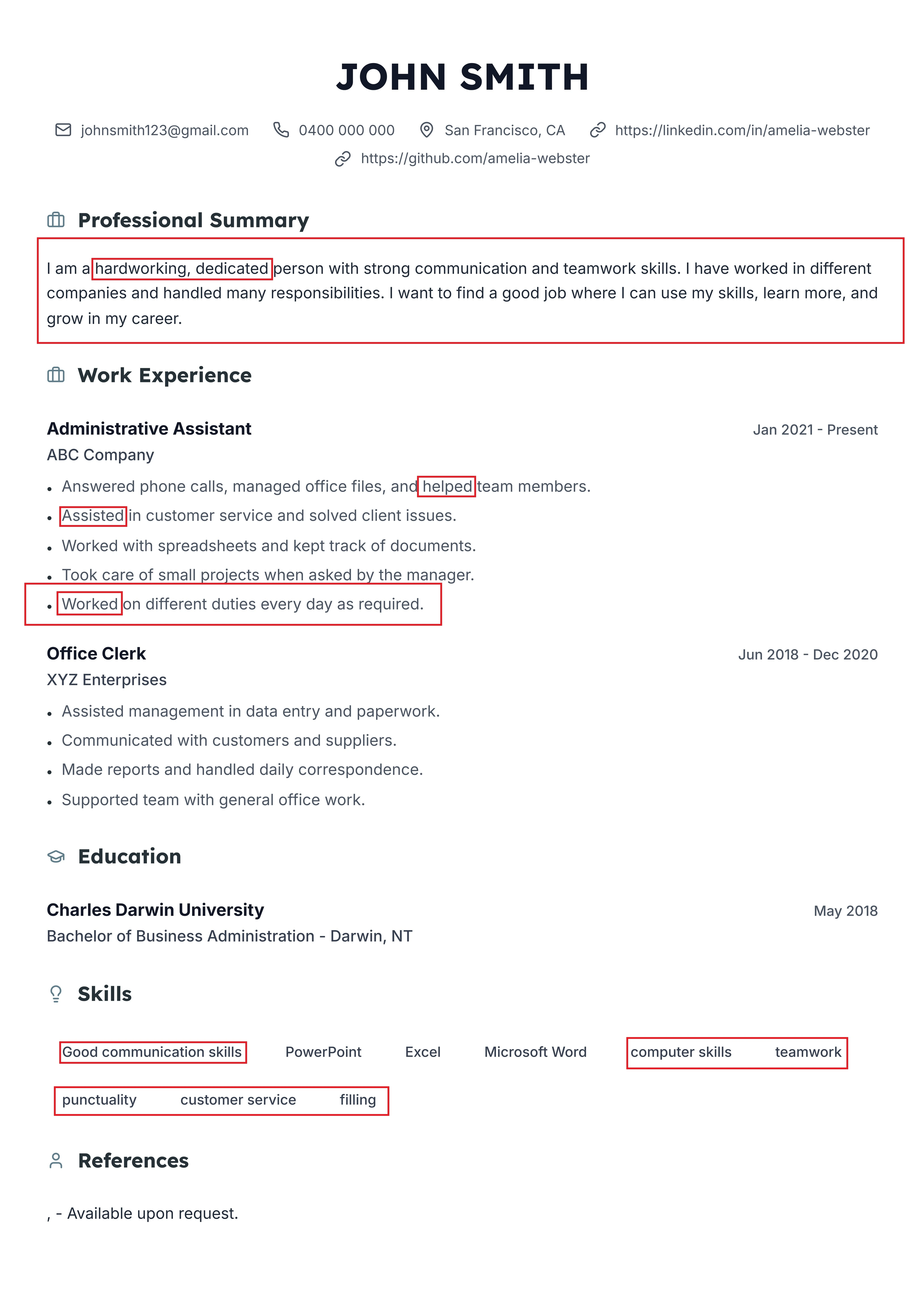 A cluttered, poorly formatted resume.