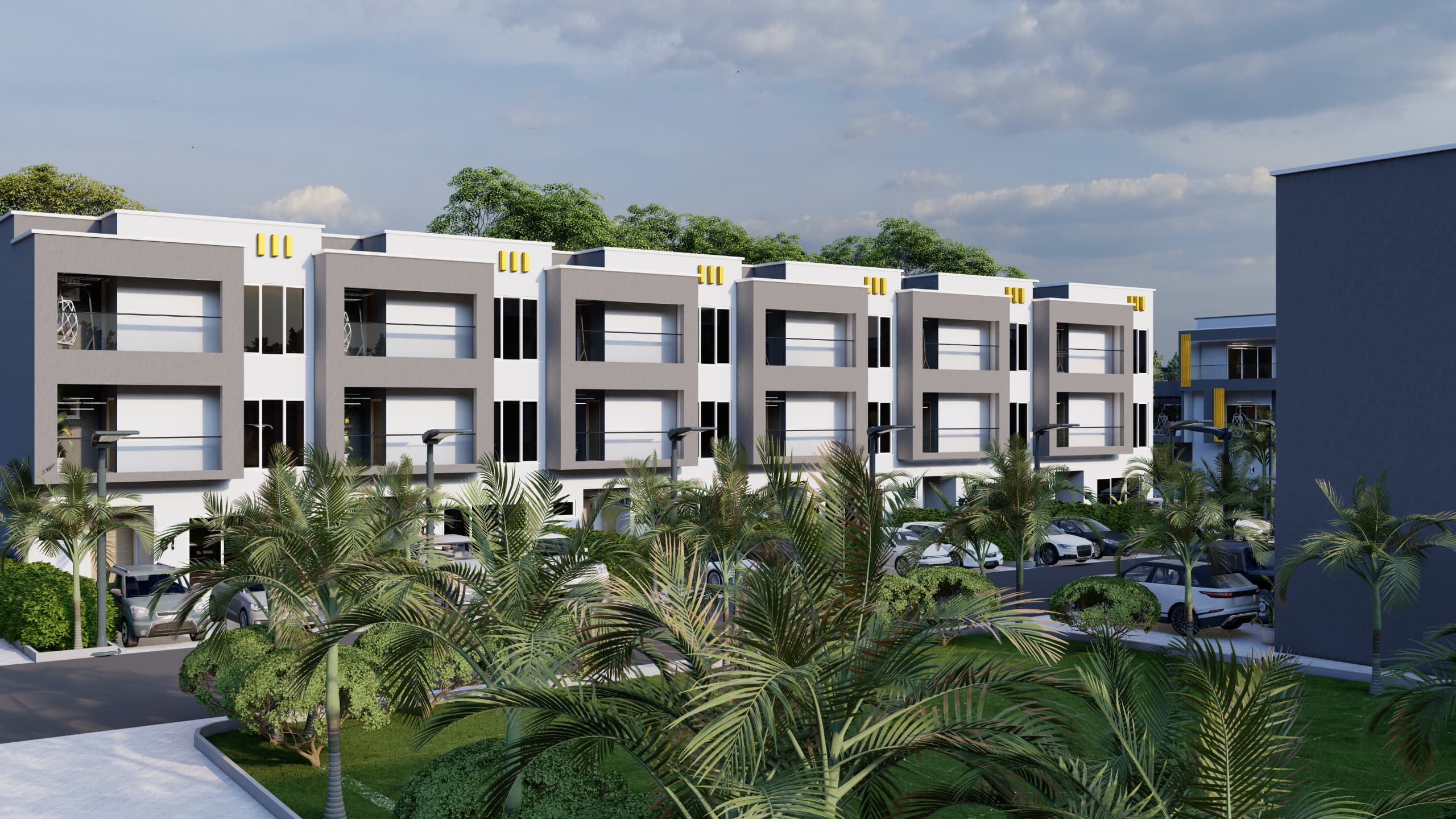 Aerial or wide view of a YLG Homes development site.