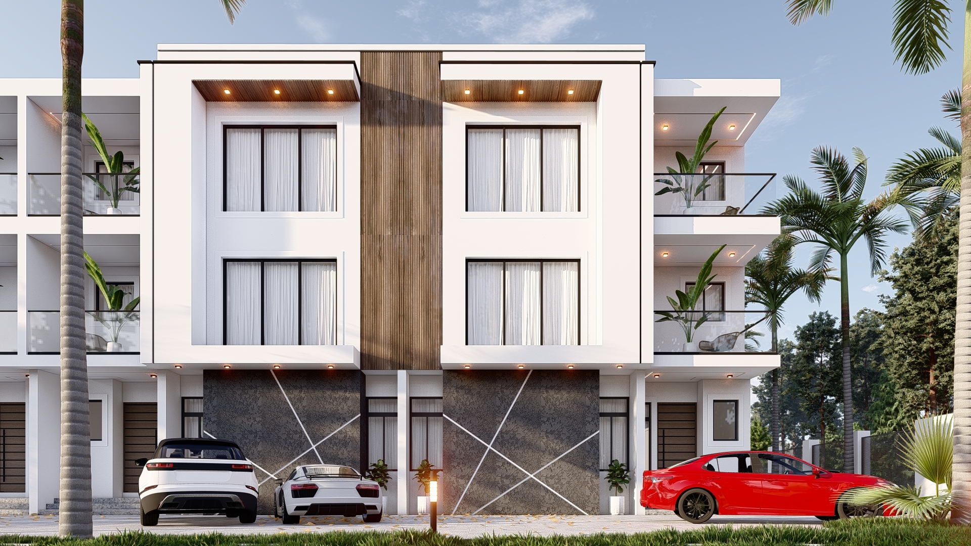 Building facade in Dape development.