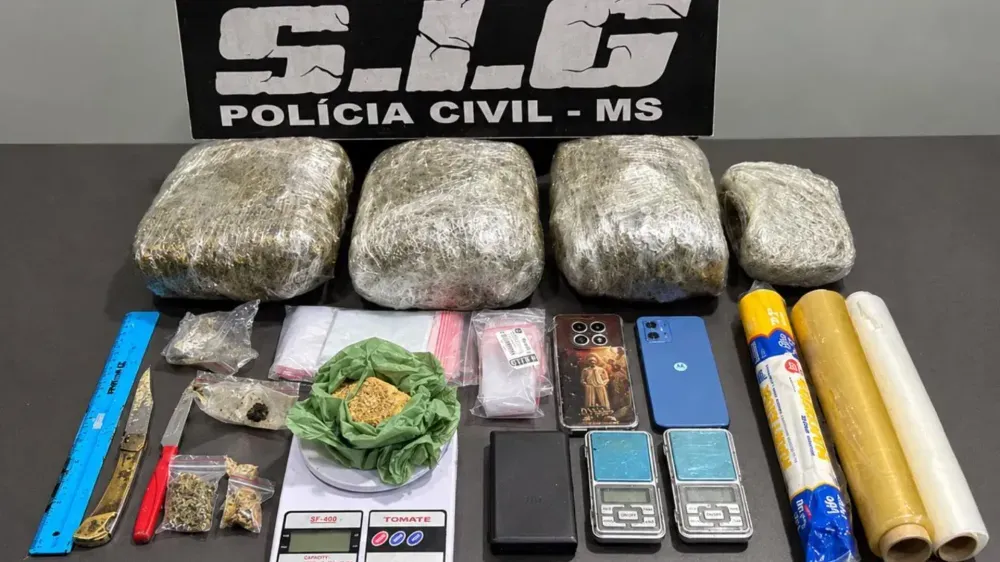 Apreensão de 3,5 kg de entorpecentes em Aparecida do Taboado.