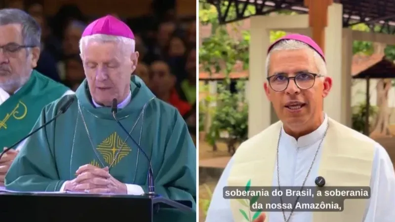 Bispo de Aparecida, Orlando Brandes, e bispo auxiliar de Manaus, dom frei Samuel Ferreira