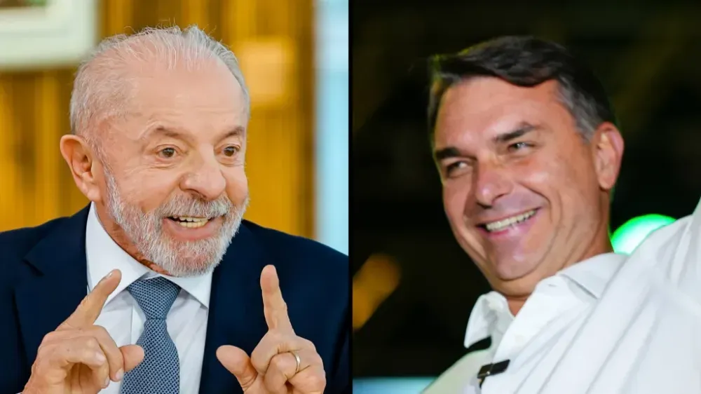 Lula (PT) e Flávio Bolsonaro (PL), candidatos à presidência da República