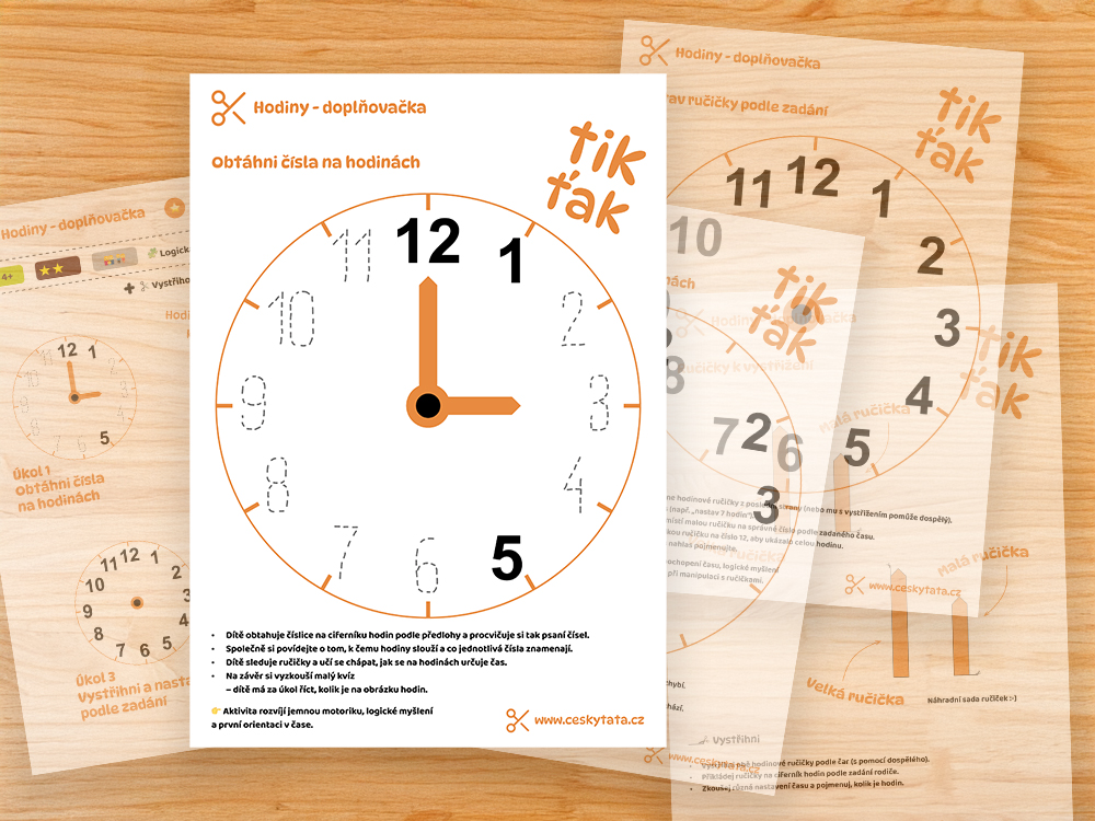 Náhled FREE ochutnávky aktivity Hodiny - doplňovačka