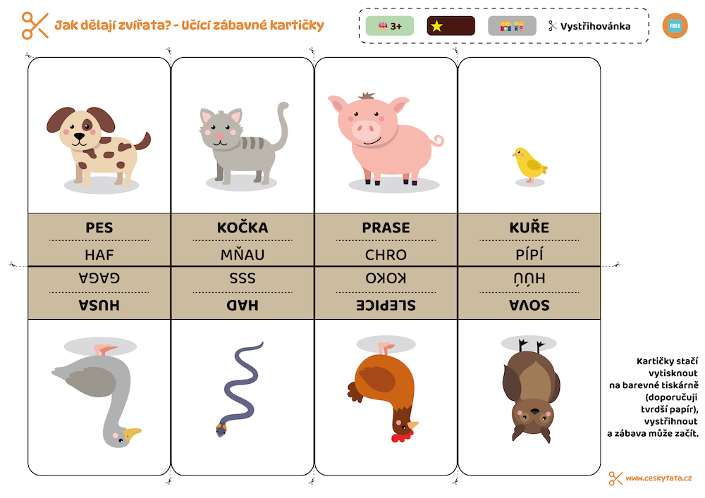 Náhled vystřihovánky Jak dělají zvířata