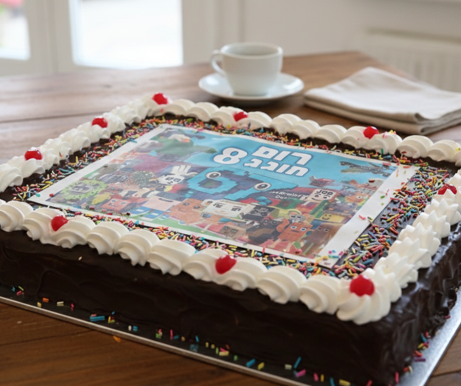 עוגת יום הולדת מלבנית