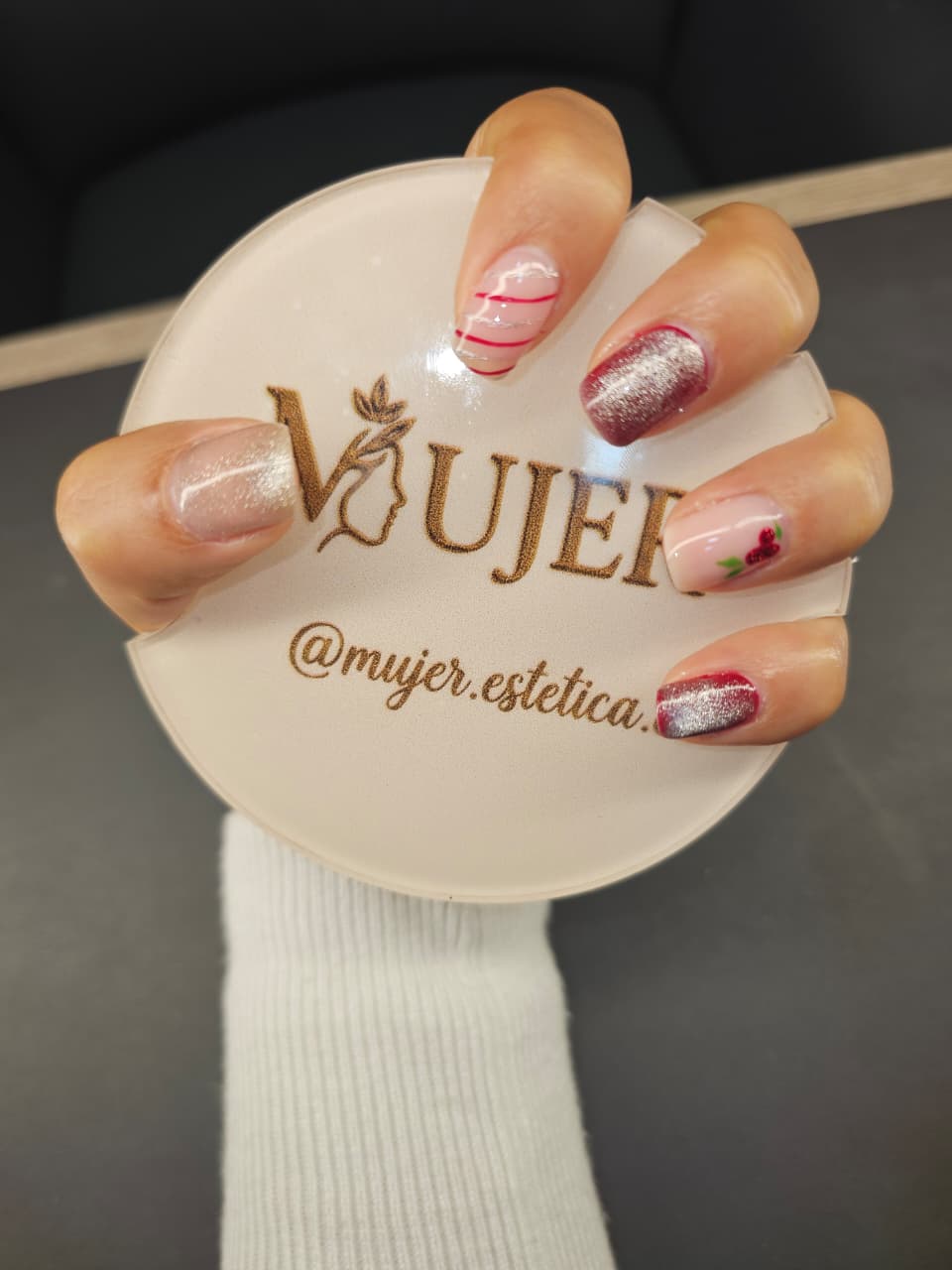 Elegant acrylic nails.