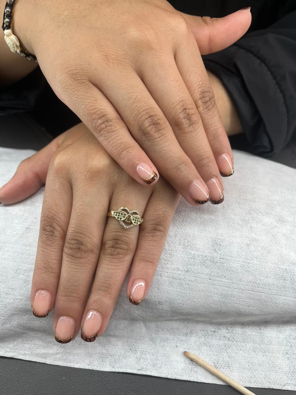 Close-up of a perfect manicure.