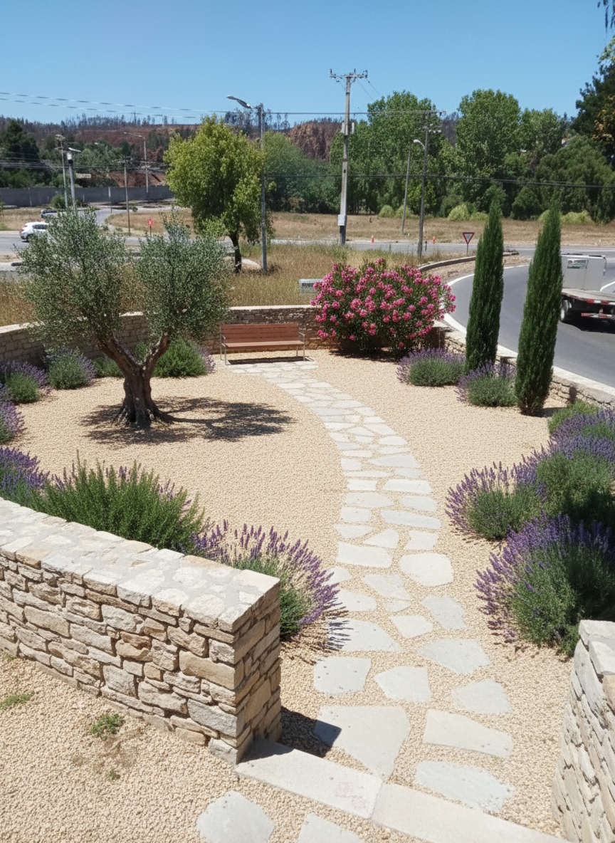 Oasis mediterráneo minimalista creado por RoMa.