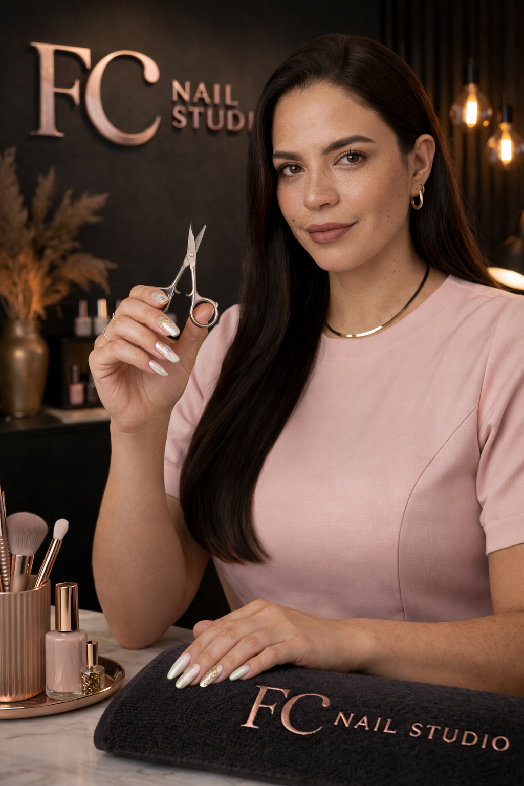 Manos con manicura profesional en formato vertical para móvil.