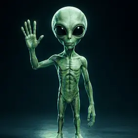 Alien greeting glitch