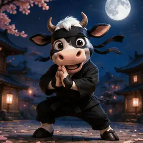 Happy cow ninja
