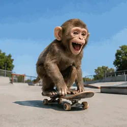 Monkey laughing kickflip 5x5