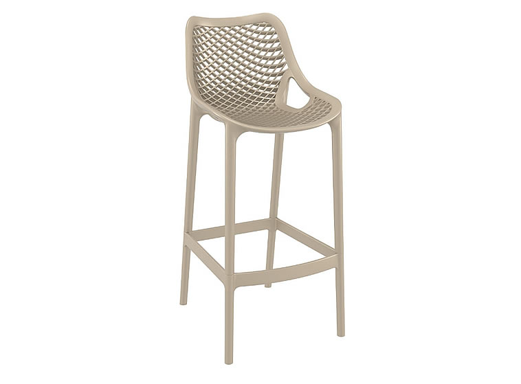 AIR barska stolica PVC stolica za bar Stolica AIR modernih linija, napravljena iz polypropilena sa dodanim staklenim vlaknima. Možete ga staviti u Vaš vrt ili u Vaš interijer, gdje se vrlo lijepo uklapa! Složiva je, te kao takva pogodna za korištenje u moderno opremljenim ugostiteljskim prostorima!