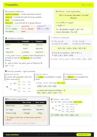Aperçu de la fiche Probabilités