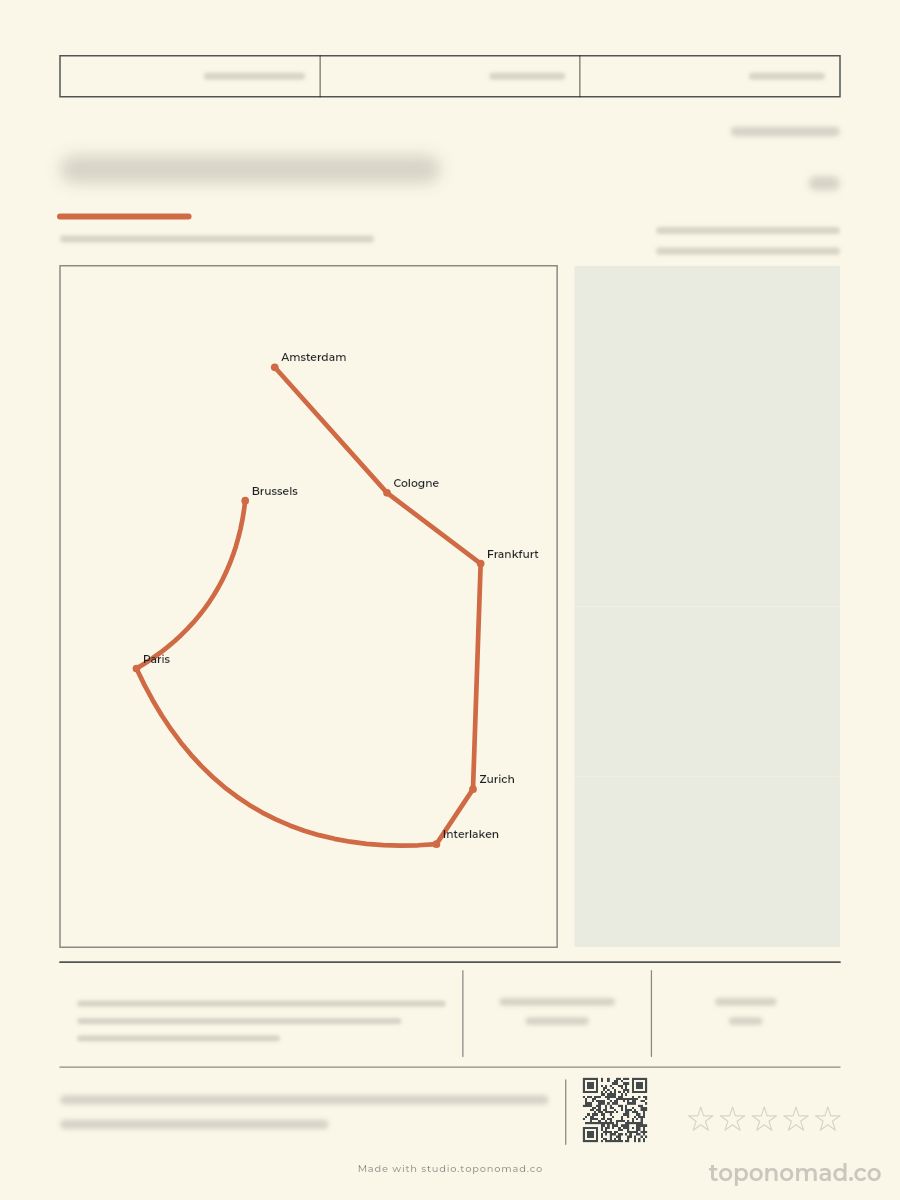 Field Notes — an unfilled Travelogue poster