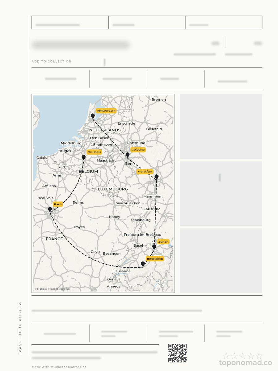 Journal — an unfilled Travelogue poster