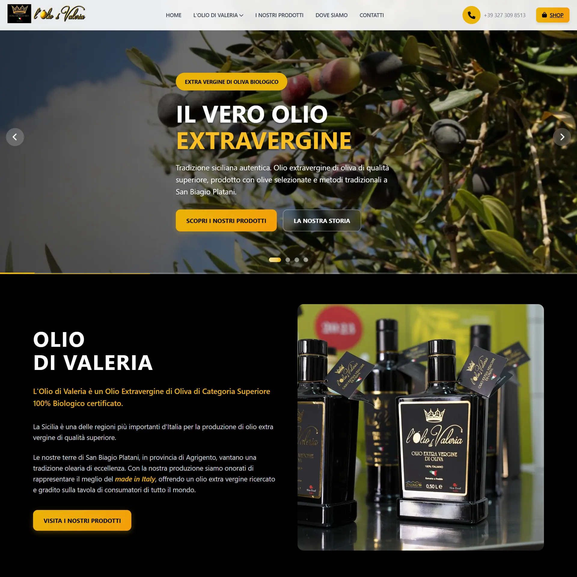 eCommerce personalizzato di Olio di Valeria