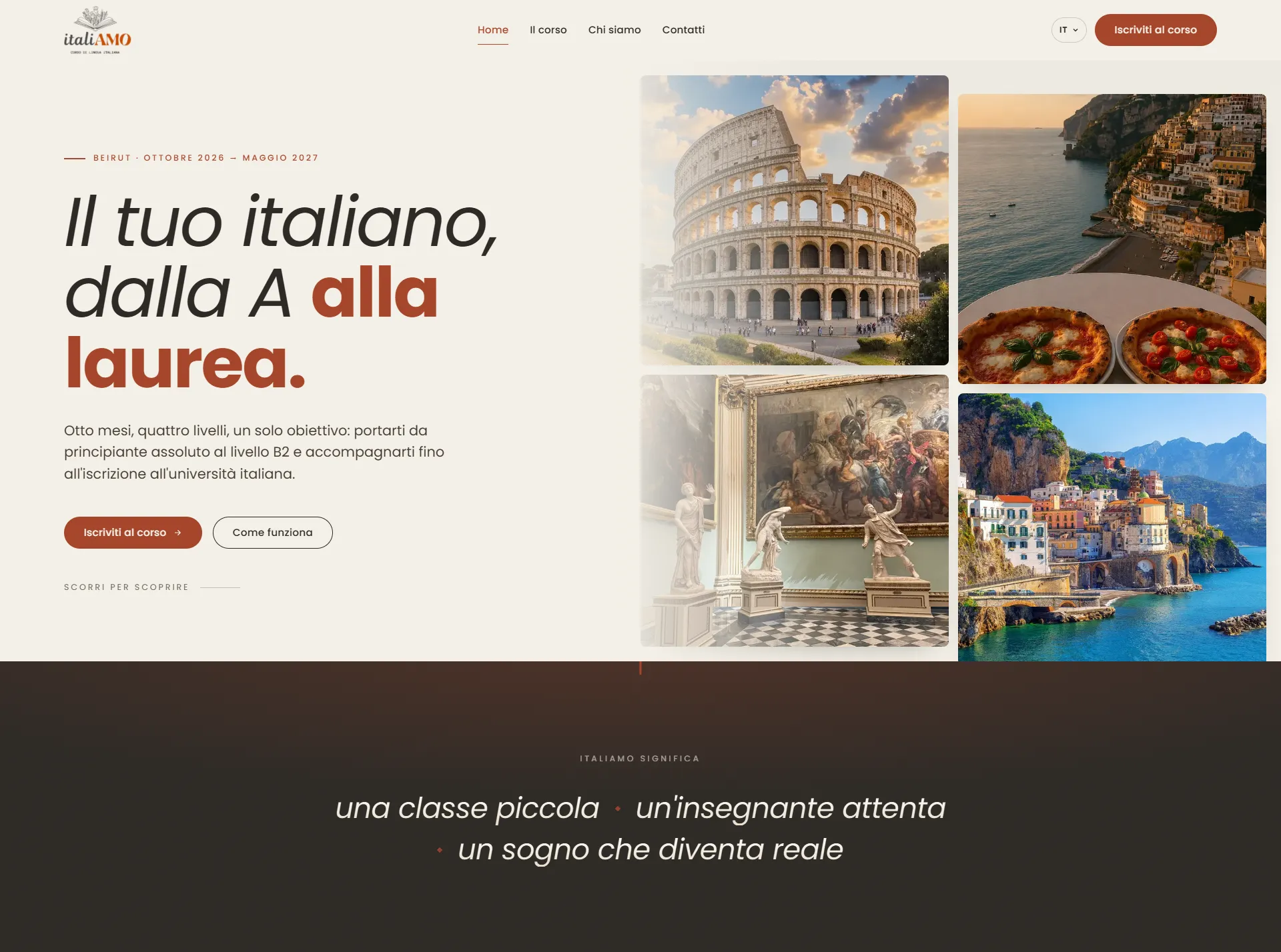 Sito Web Multilingua per Insegnante di Italiano in Libano (Italiamo)