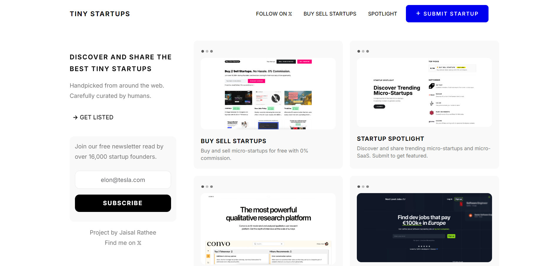Tiny Startups Preview