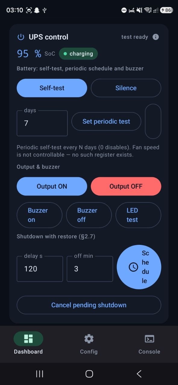 Live dashboard — controls