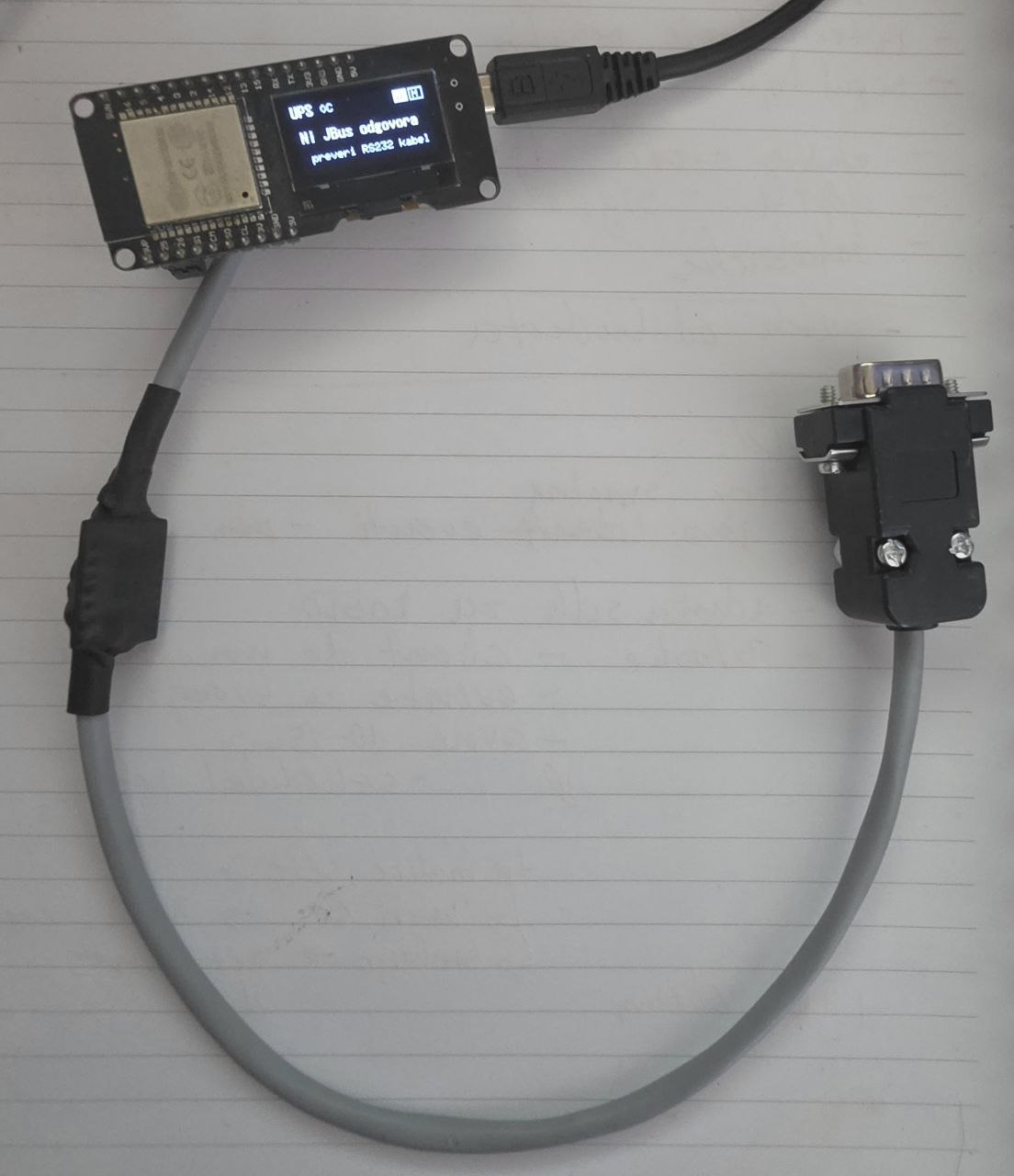 The finished DB9 side of the adapter