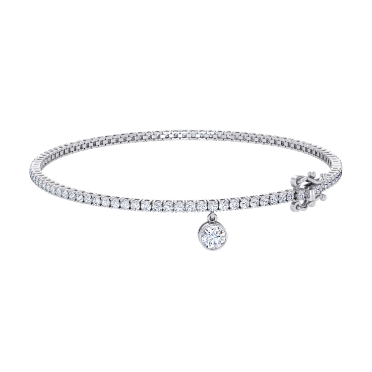  2.85 CT. Dazzling: Lab-Grown Diamond Tennis Bracelet in 14k Gold 