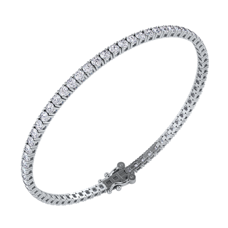  4.07 CT. Delicate Shimmer: Lab Grown Diamond Tennis Bracelet in 14k Gold