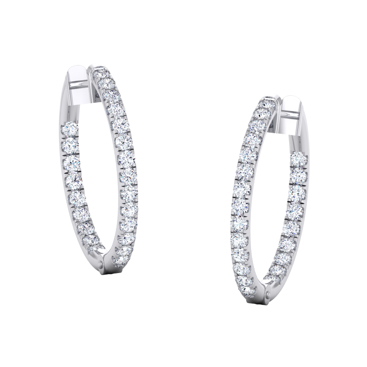 Effortless Elegance: Lab Grown Diamond Hoop Earrings (0.26ct to 0.75ct, 14k Gold)