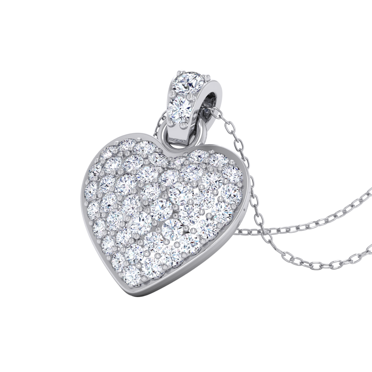 Captivating Embrace: 0.55ct to 1ct  Lab Grown Diamond Heart Pendant | 14k Gold