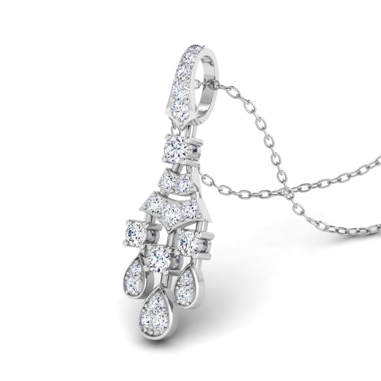 Delicate Elegance: 0.44 CT Lab Grown Diamond Lariat Pendant in 14k Gold