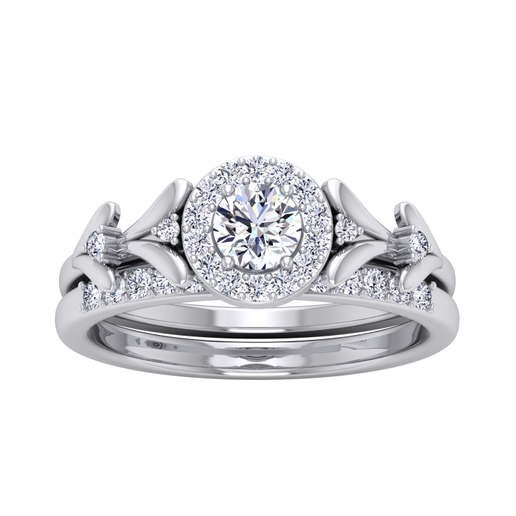 Delicate Elegance: 0.64 CT TW Lab Grown Diamond Wedding Ring Set in 14k Gold